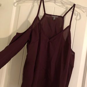 Plum Cold Shoulder Top